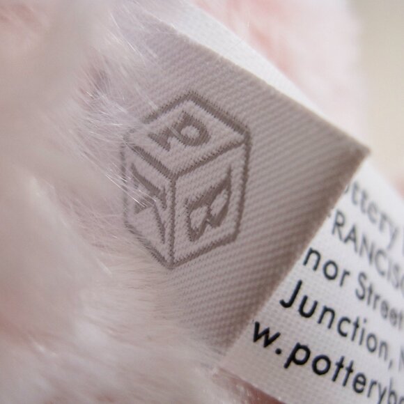 Pottery Barn Plush Bunny Rabbit Pale Pink Fluffy White Tail PBK EASTER GIFT - Picture 5 of 6